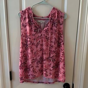 LOFT sleeveless blouse pink floral